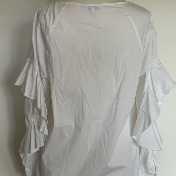 Splendid White Button-Up Ruffle Blouse - Picture 2 of 3